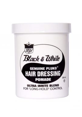 Black and White Pluko Hair Dressing Pomade 200ml **TWIN PACK**